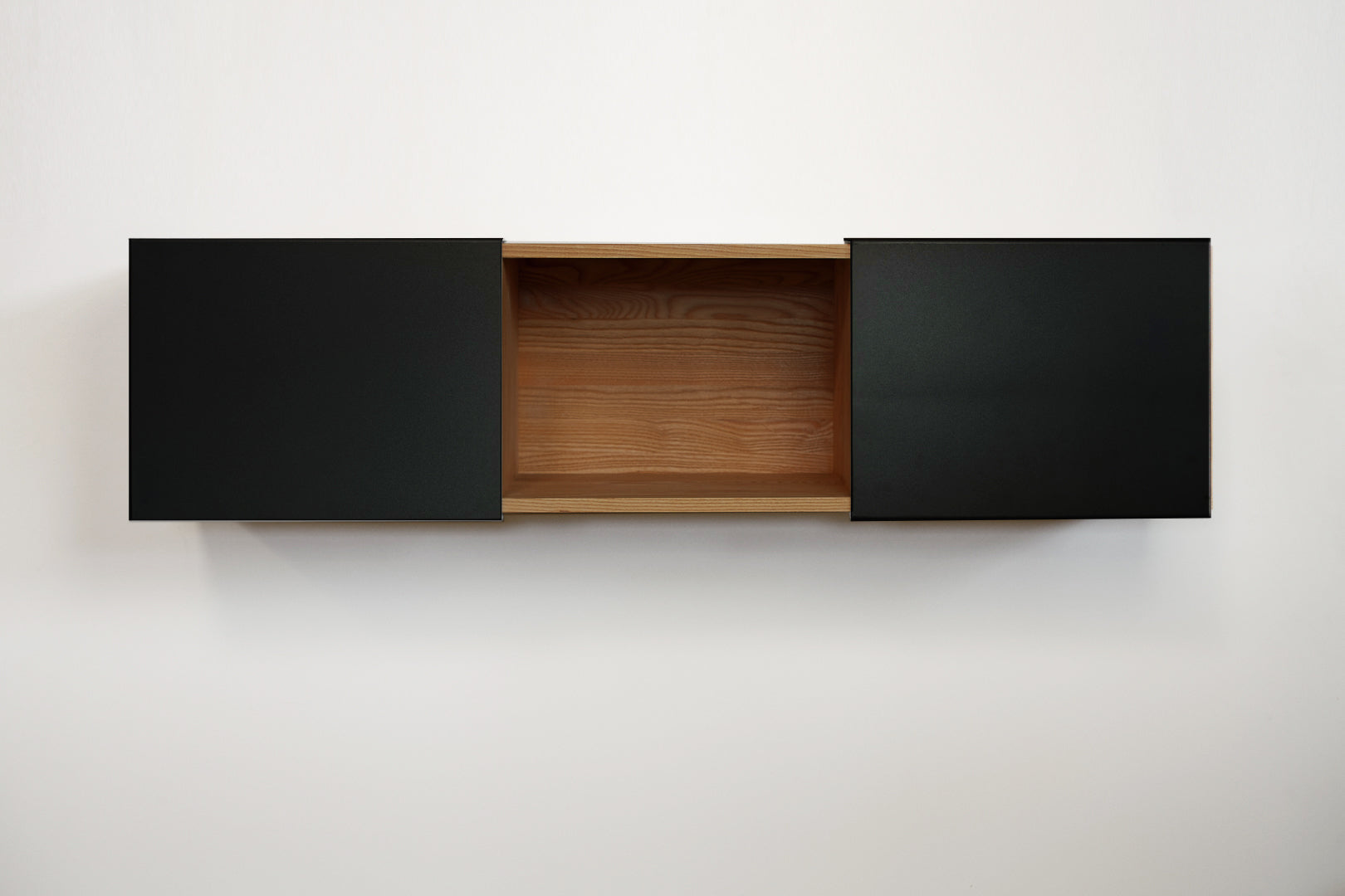 3X Universal Shelf- English Walnut, Matte Black Panels
