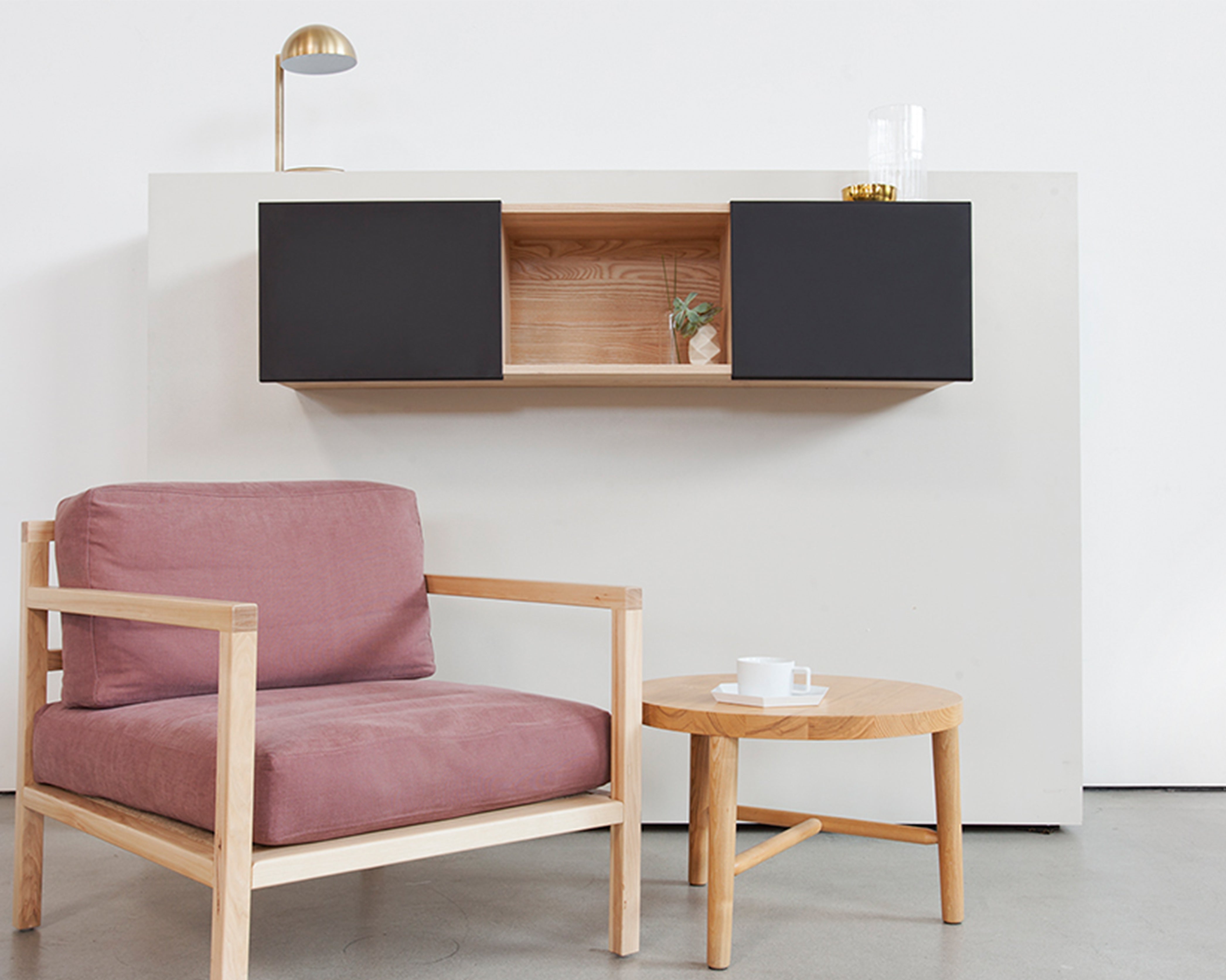 3X Universal Shelf- Ash, Matte Black Panels