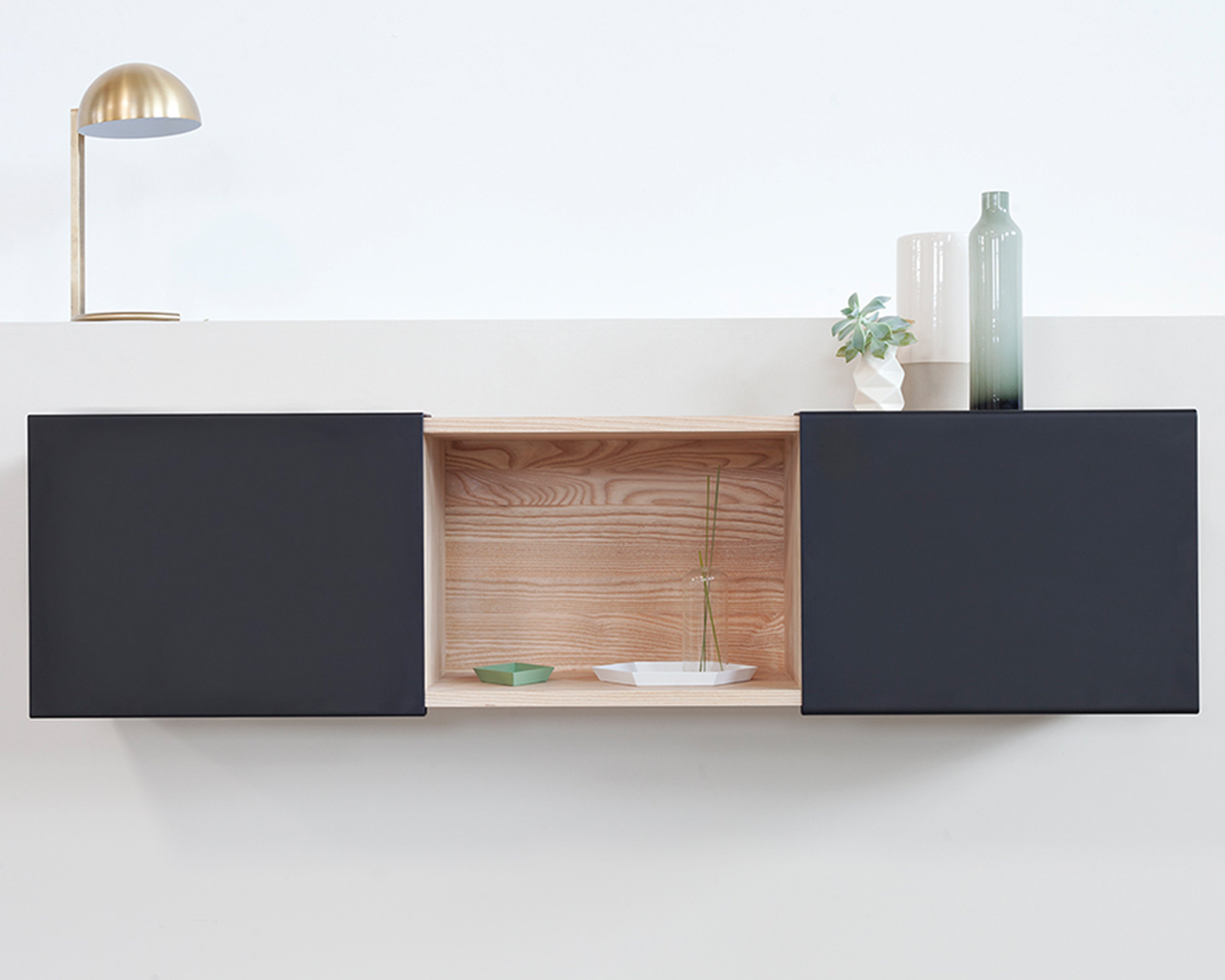 3X Universal Shelf- Ash, Matte Black Panels