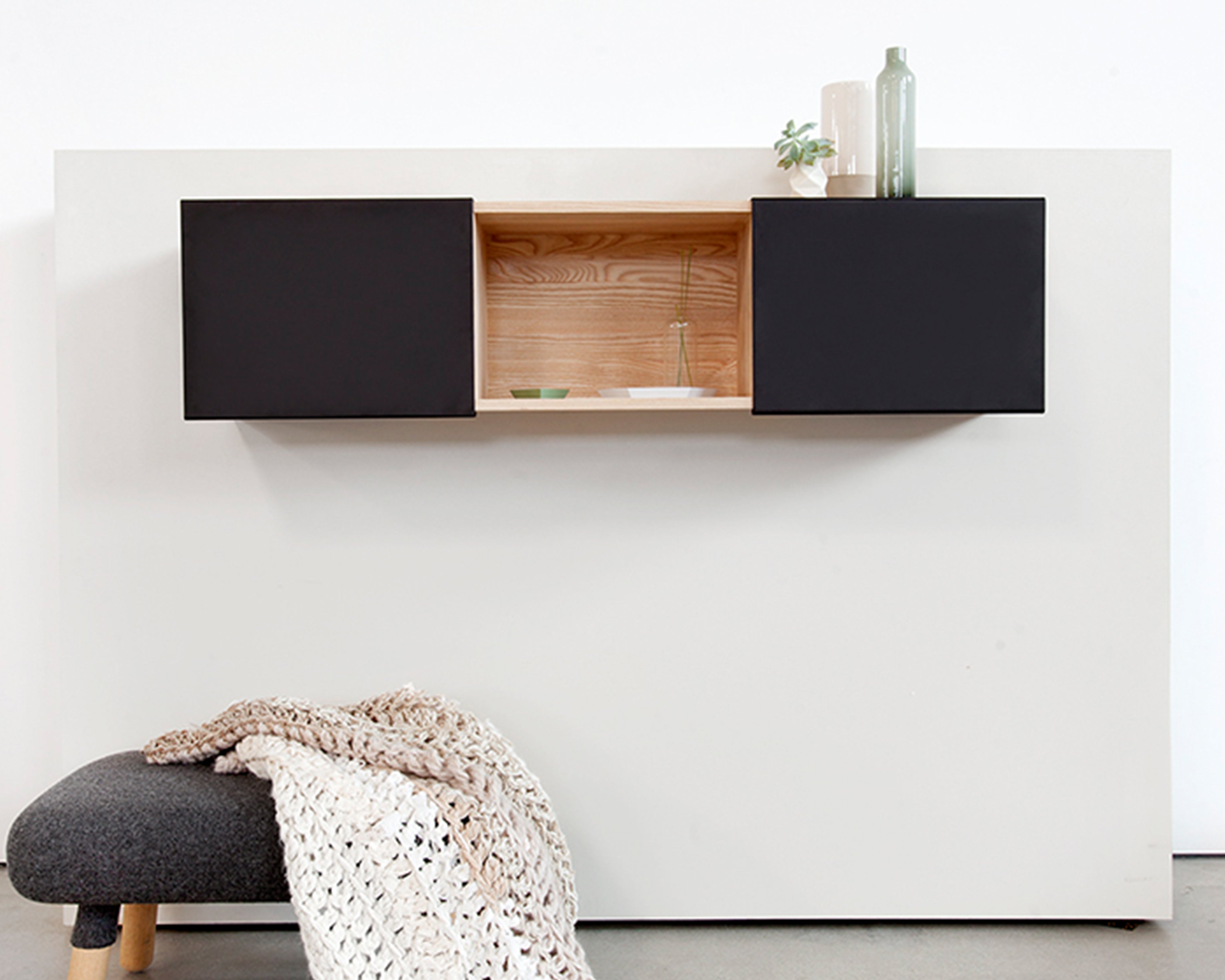 3X Universal Shelf- Ash, Matte Black Panels
