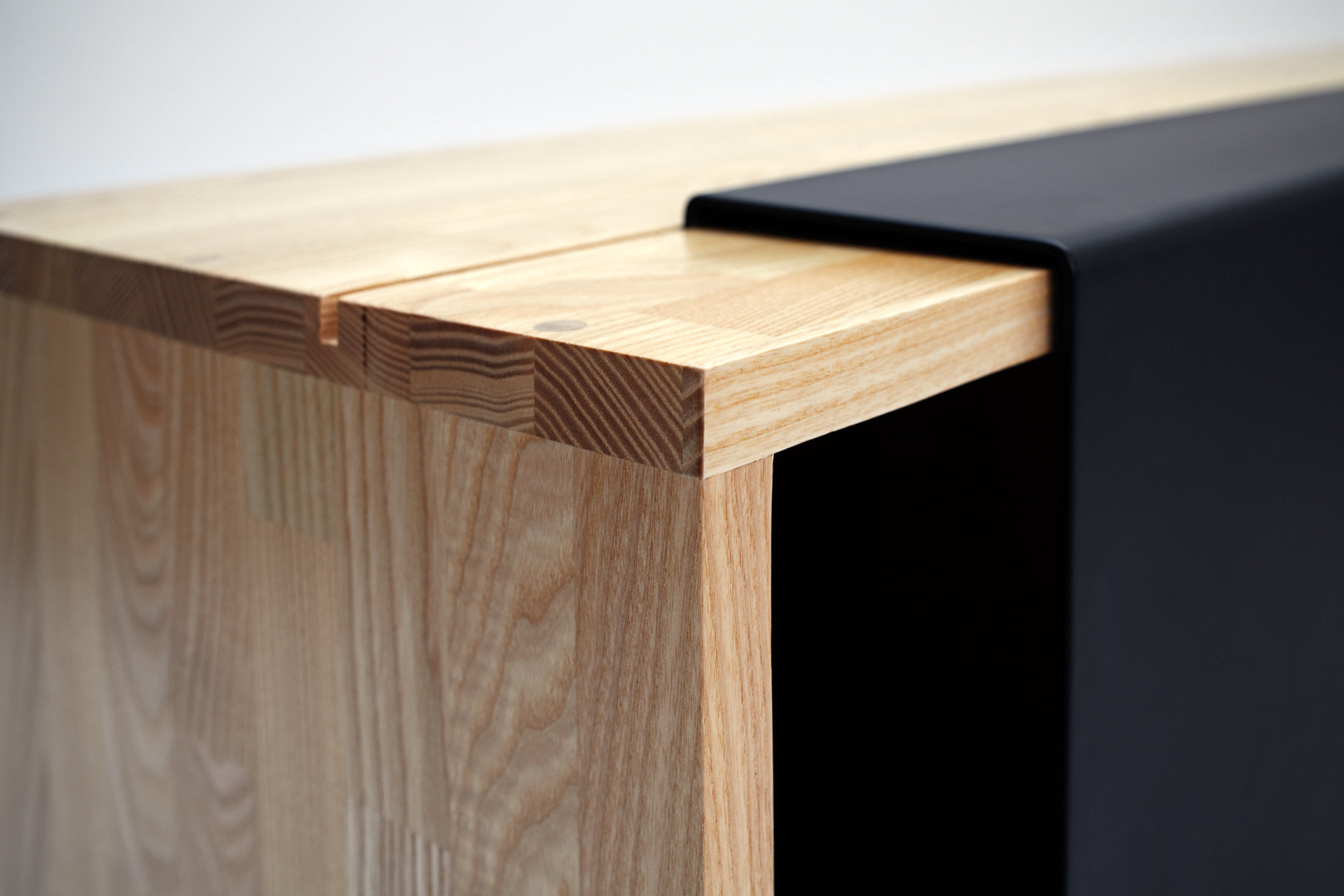 3X Shelf with Base- Ash, Matte Black Panels