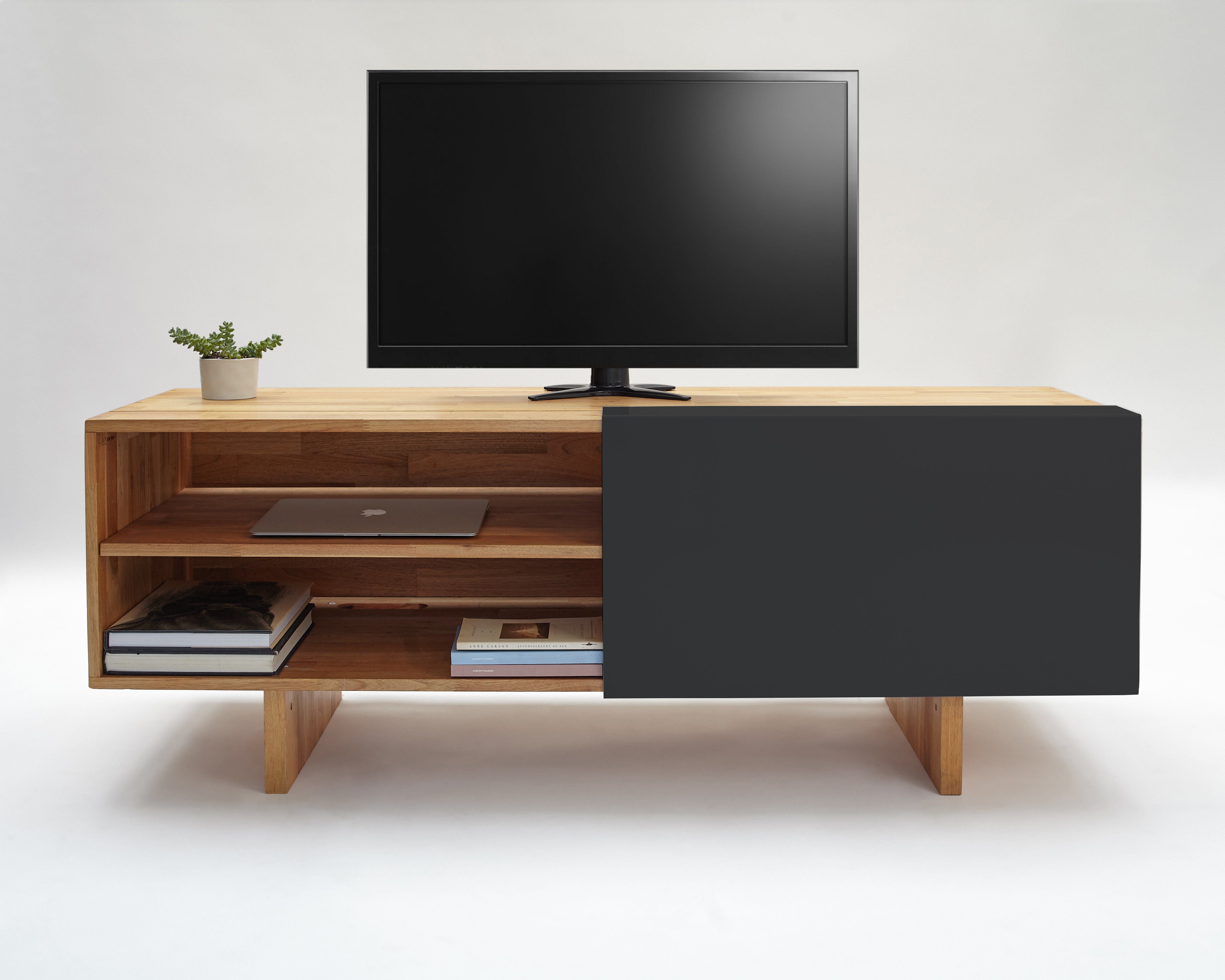 ENT Shelf- English Walnut, Matte Black Panel