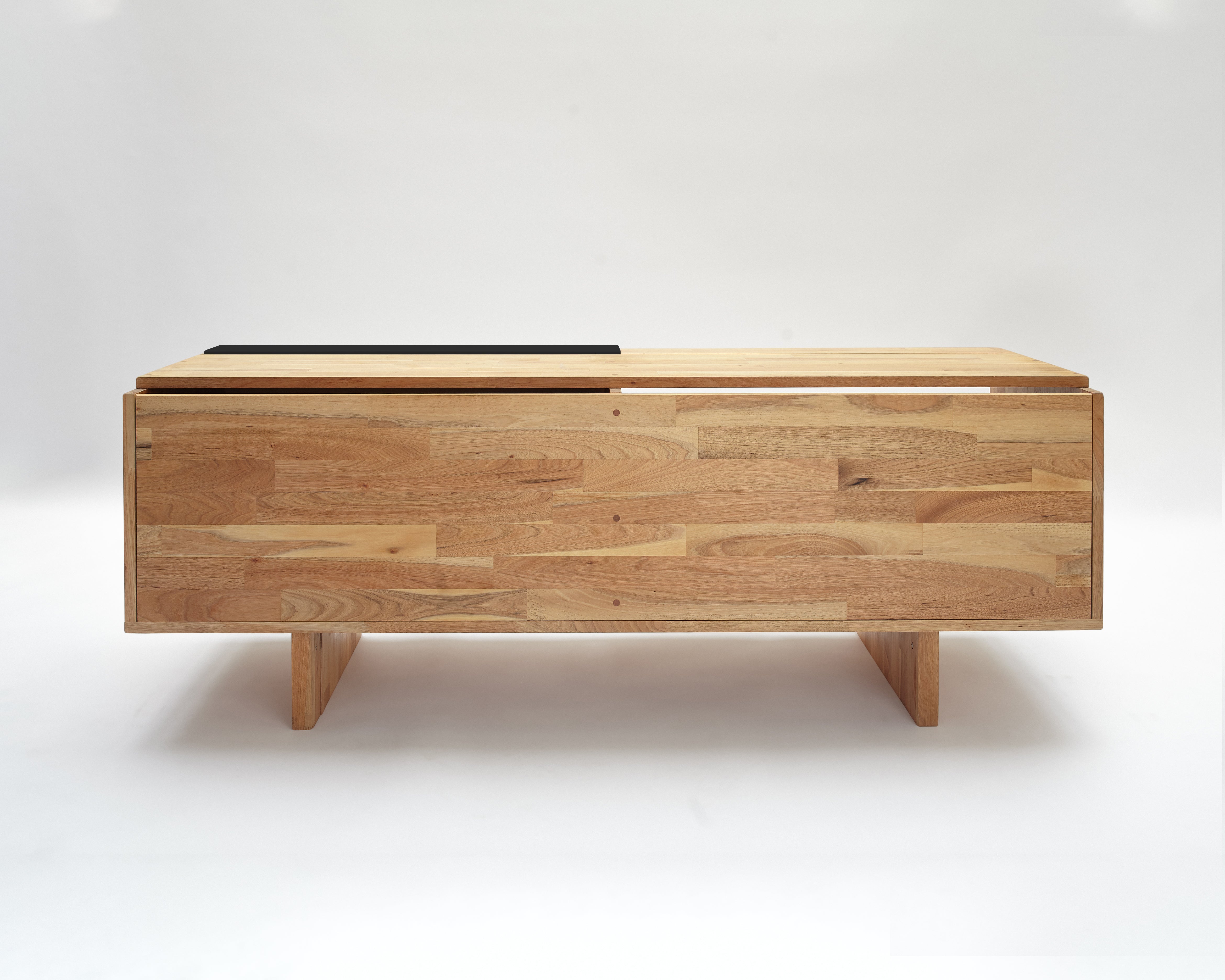 ENT Shelf- English Walnut, Matte Black Panel
