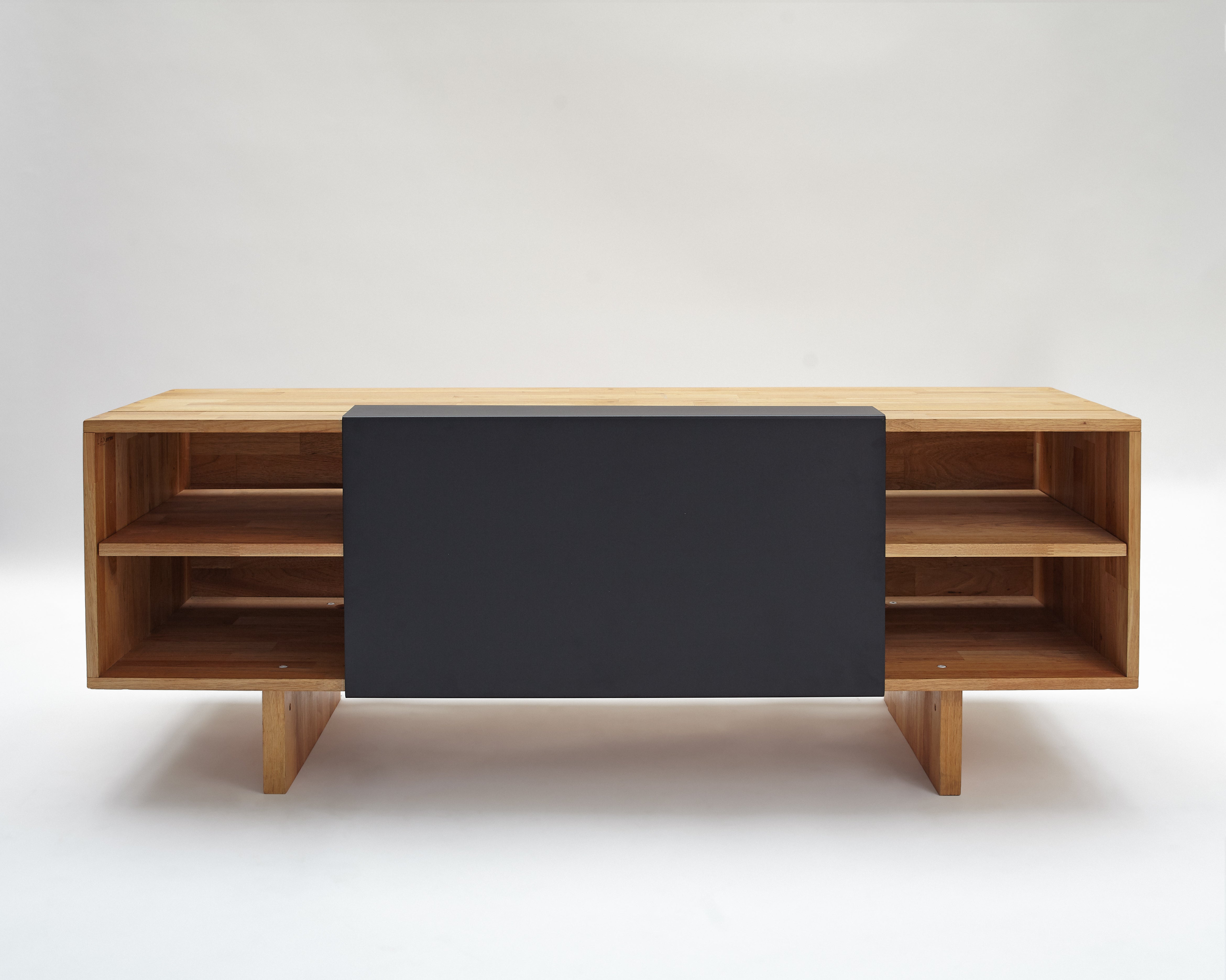 ENT Shelf- English Walnut, Matte Black Panel