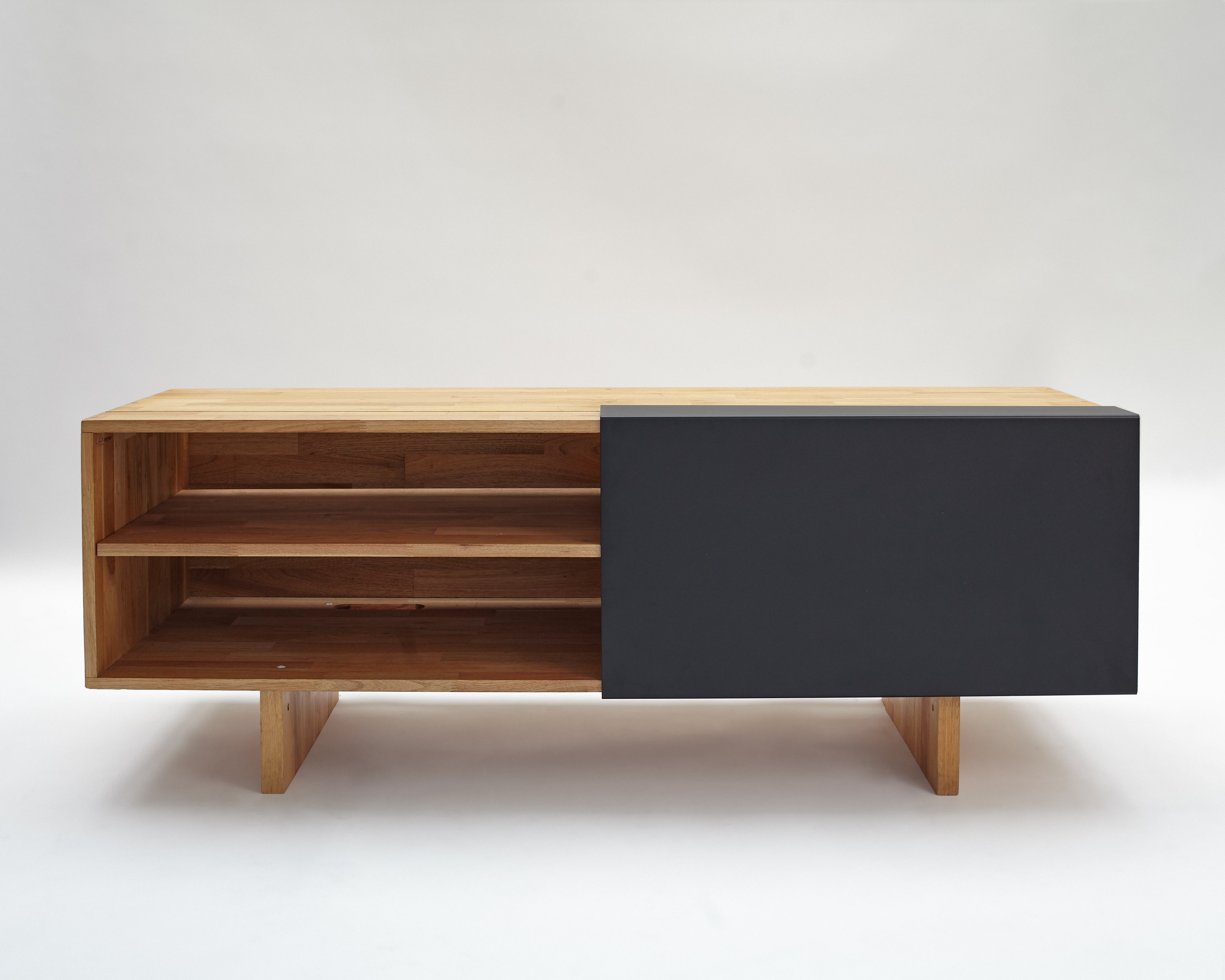 ENT Shelf- English Walnut, Matte Black Panel