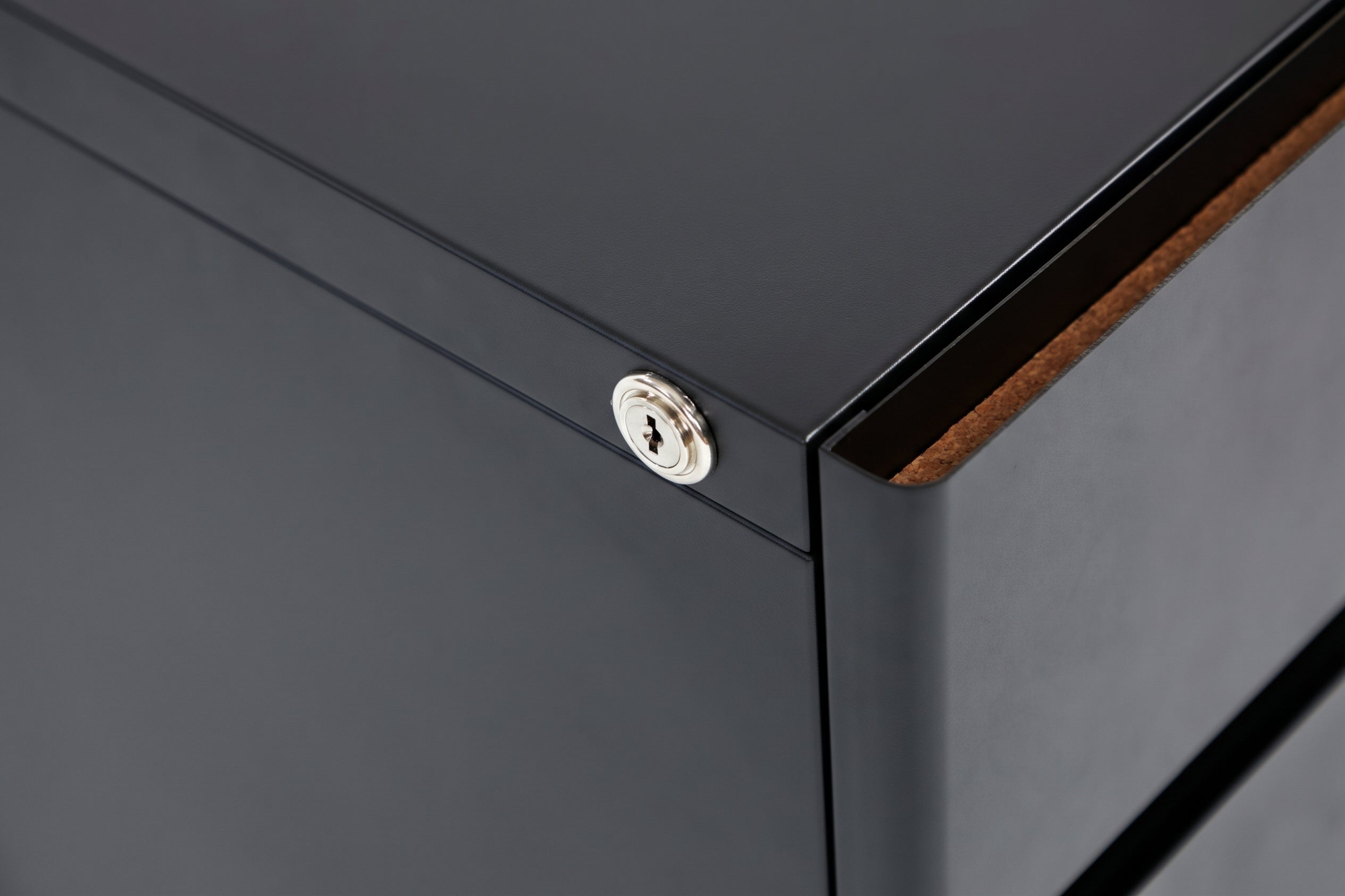 Large Bend File Cabinet, Black