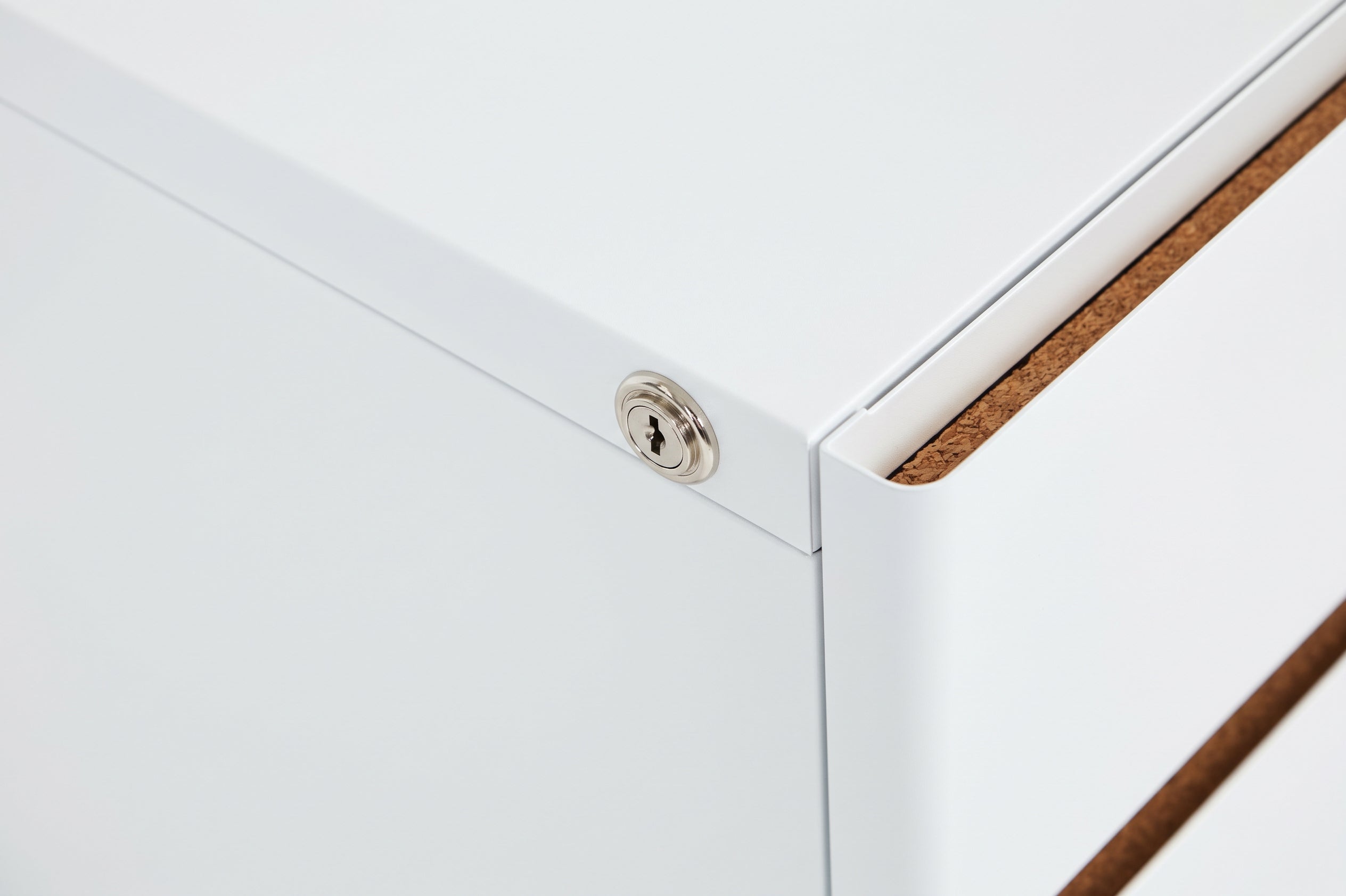 Large Bend File Cabinet, White