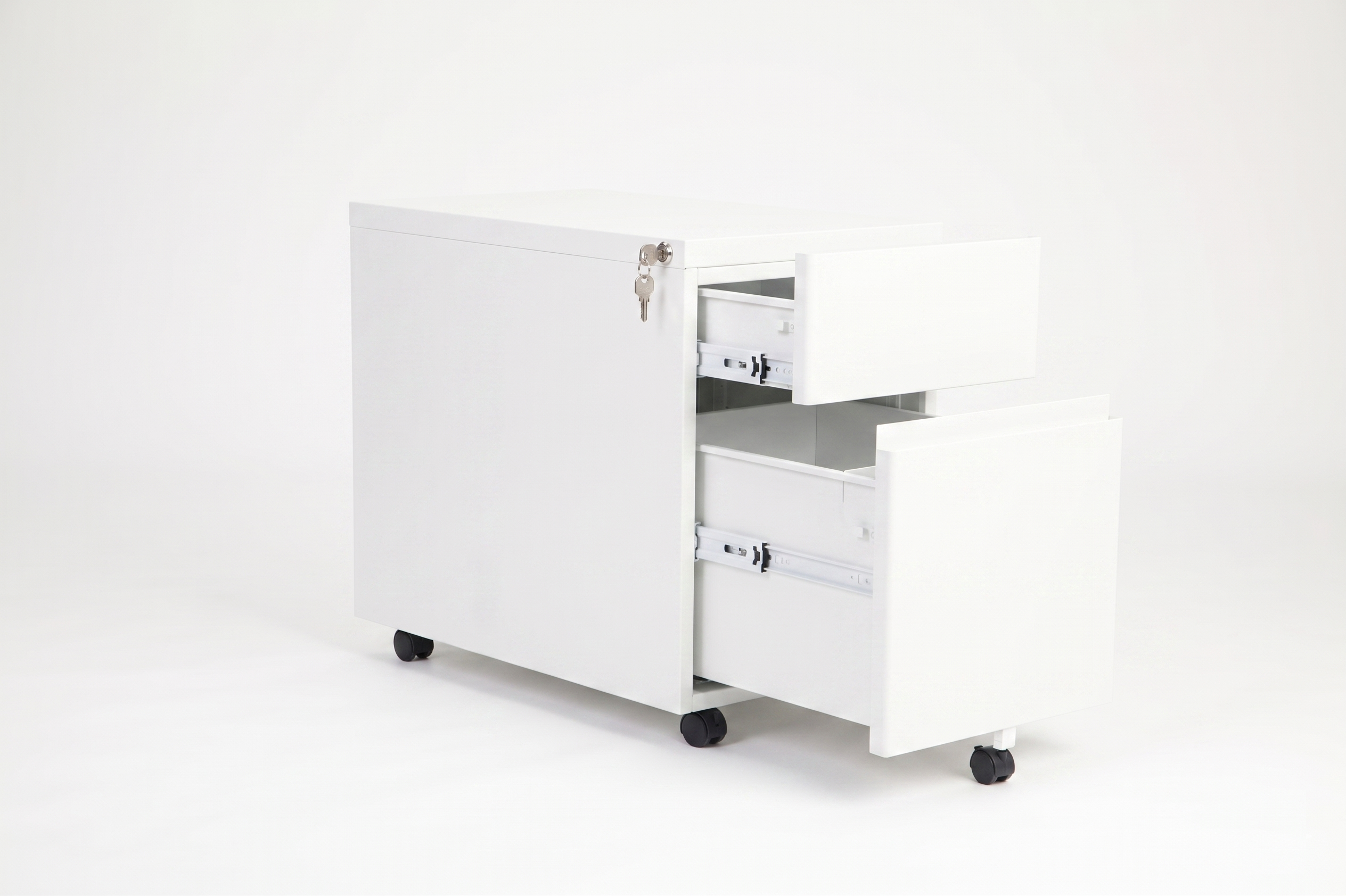 Large Bend File Cabinet, White