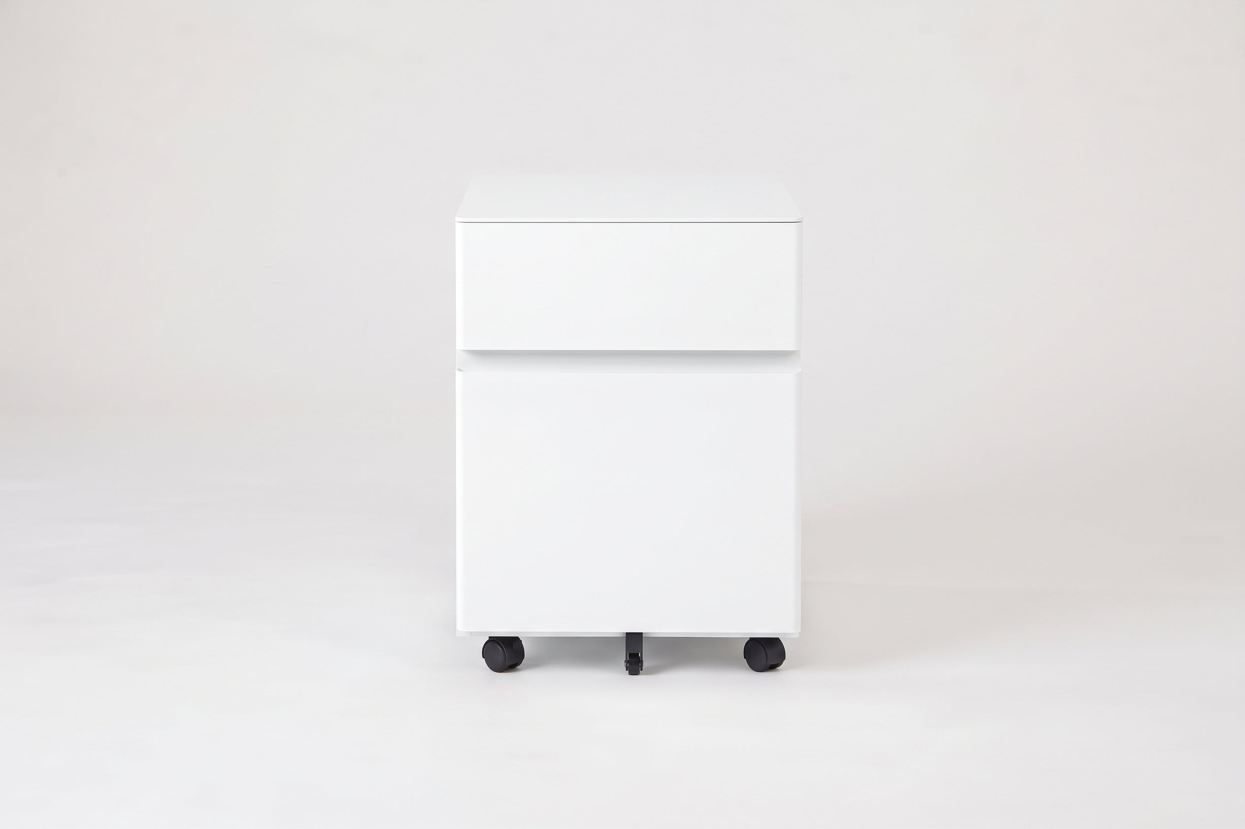 Large Bend File Cabinet, White