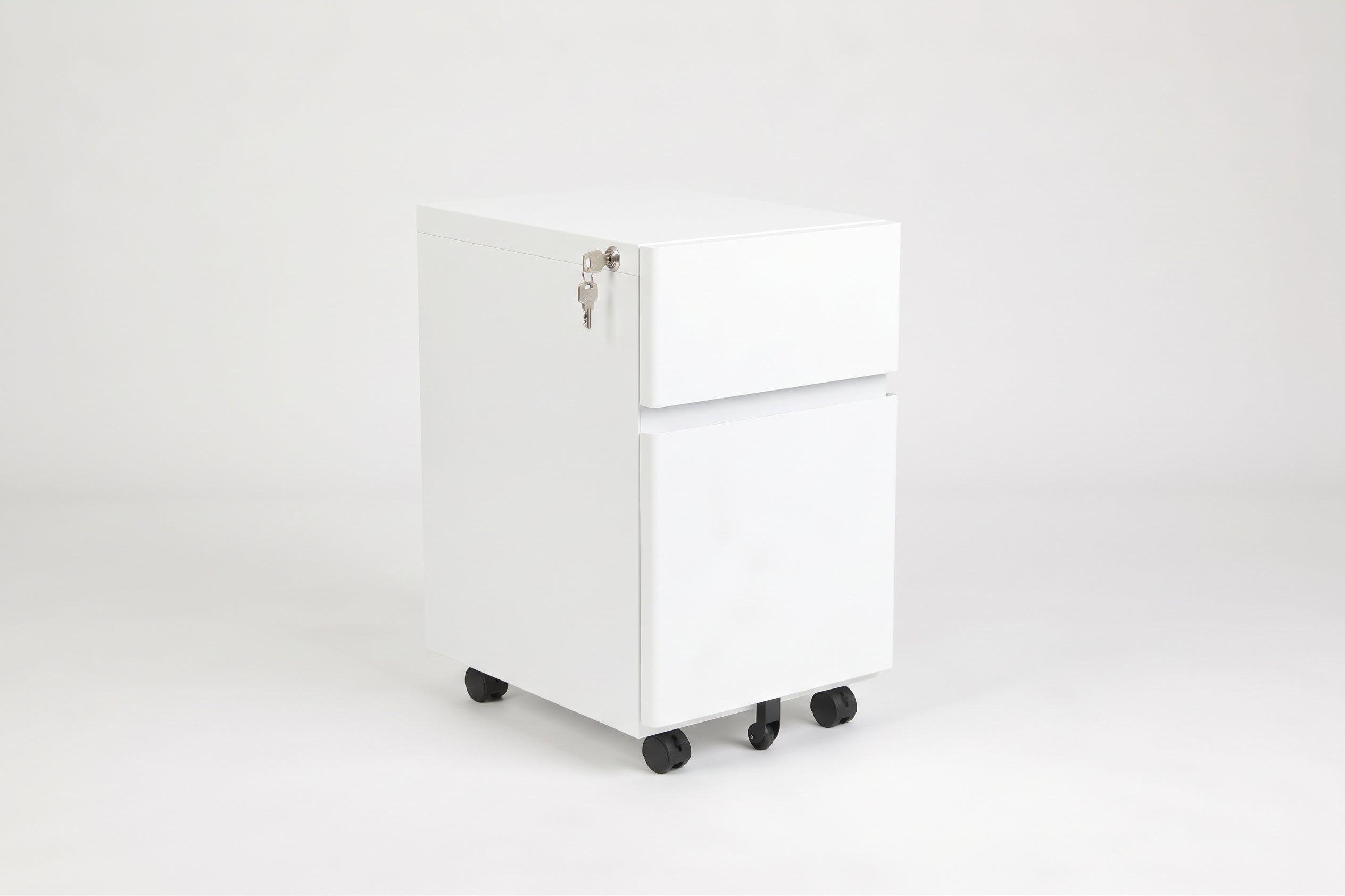 Large Bend File Cabinet, White