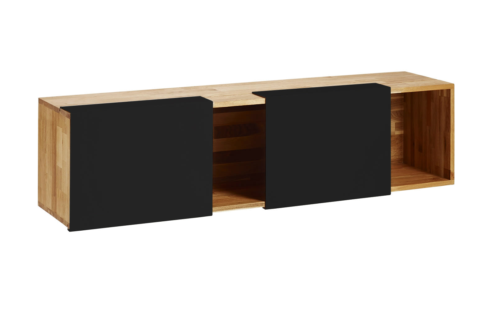 3X Universal Shelf- English Walnut, Matte Black Panels