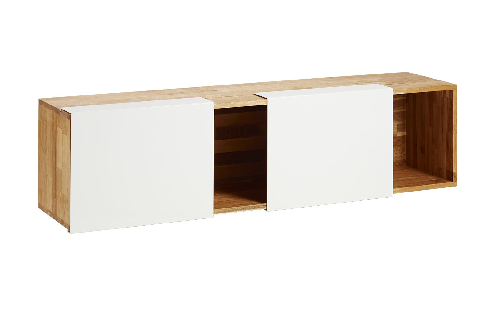3X Universal Shelf- English Walnut, White Panels